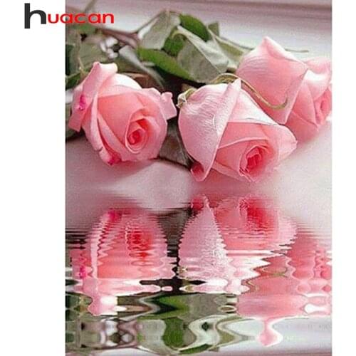 Huacan 5D DIY Diamond Embroidery Cross Stitch Rose Flower Diamond Painting Mosaic Full Square Home Decoration
