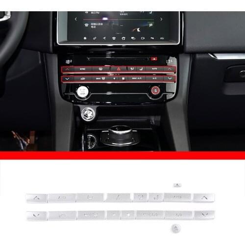 For Jaguar F-Pace 2015-19 XE XF 16-20 Aluminum Car Air conditioner switch button air conditioner button sticker Car Accessories