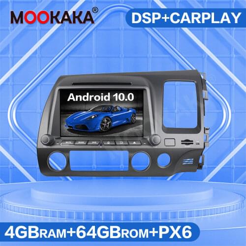 DSP Android 10.0 64GB Car GPS Navigation DVD Player For Honda Civic Auto Radio Stereo Multimedia Player Tape Recorder Head Unit