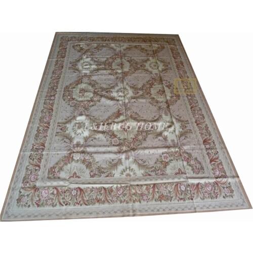 Free shipping 9'X12' French Aubusson weave rugs handmade hand woven aubusson carpets wool material rugs