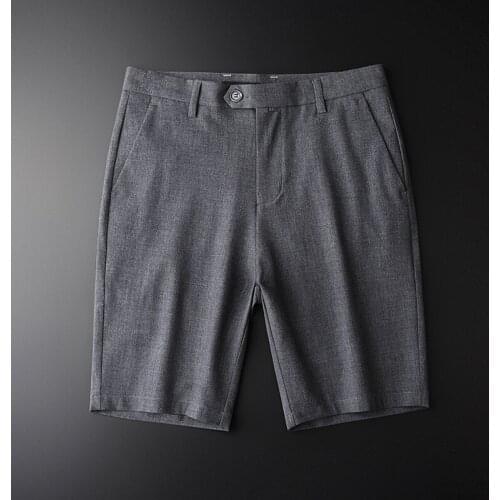Brand Soft Comfortable Grey Men Casual Short Hight Quality Summer Thin Slim Fashion Men Tide Men Short Men Clothing H-K18126
