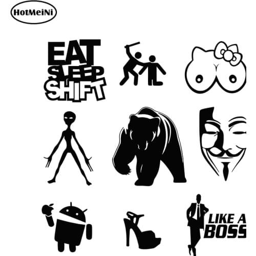 HotMeiNi Funny Eat Sleep Shift Crazy Wild Bear Pattern Car Sticker Car Styling Racing Drift Vinyl JDM for Truck Window Bumper