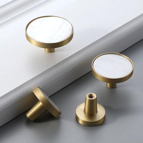 JD Brass Copper Cabinet Knobs and Handles Fashion Cupboard Door Pulls Drawer Knobs European Gold Furniture Handle Hardware