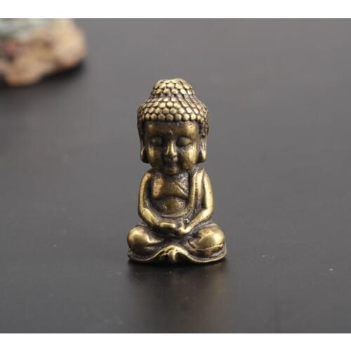 Chinese Ancient Bronze Statue of Buddha Pure Copper Sakyamuni Pure Bronze Ancient Casting Can Also Be Carried Home Decoration