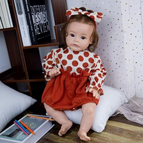 Hoomai 60CM Reborn Toddler Baby Doll Curls Hair Fashion Hoody Dress Lifelike Soft Touch Cuddly Baby Gift dolls