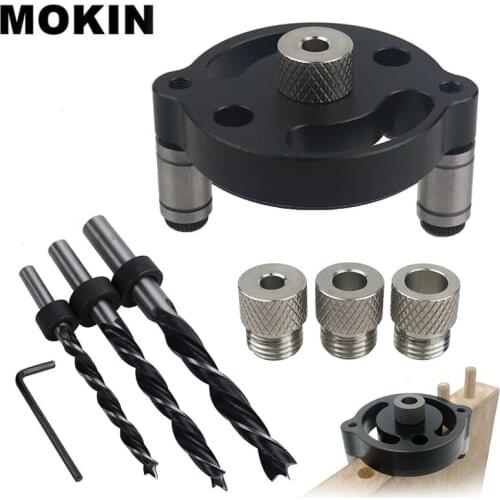 Mini Vertical Self-centering Pocket Hole Jig 6/8/10mm Doweling Jig Drill Guide Hole Puncher Locator Household Woodworking Tools