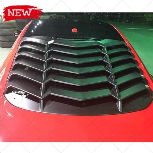 FOR MUSTANG 2015 GT350R STYLE FALSE CARBON FIBER REAR WINDOW VENTS BODY KIT TUNING PART FOR MUSTANG BLACK GLOSSY LOUVERS RACING