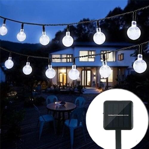 New 20/50 LEDS Crystal ball 5M/10M Solar Lamp Power LED String Fairy Lights Solar Garlands Garden Christmas Decor For Outdoor
