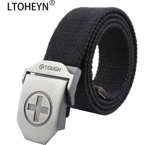 New High Quality Mens Tactical Belt Alloy Metal Belt Buckle Tough Canvas Belt Ladies Belt Jeans Belt