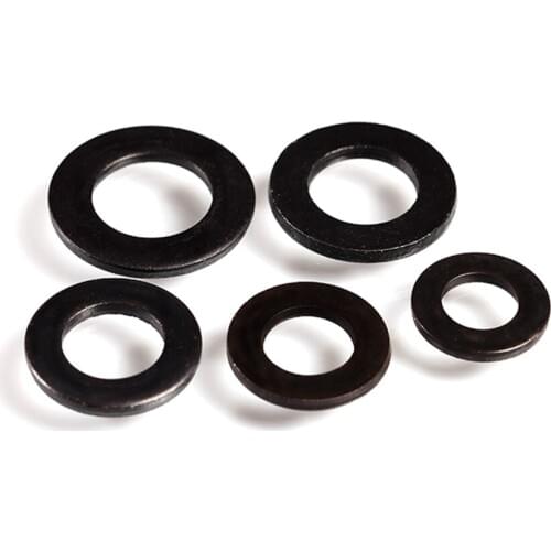 Washer Plain Carbon Steel Flat Machine Black Furniture Gaskets M6/M8/M10/M12/M14/M16/M18/M20/M22/M24/M27/M30/M36