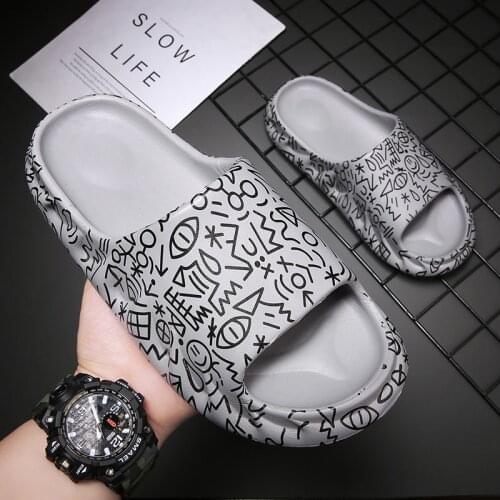 Topvivi men slippers luxury brand designer 2021 summer indoor household couple bathroom anti-skid thick bottom slides for women
