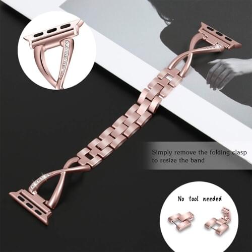 Link bracelet strap for apple watch band 38mm 40mm 42mm 44mm apple watch 5/4/3/2/1 iwatch stainless steel watchband Accessories