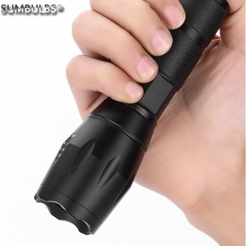 SUMBULBS LED Rechargeable Flashlight XML T6 Linterna Torch 4000 Lumens 18650/AAA*3 Battery Outdoor Camping Powerful Light