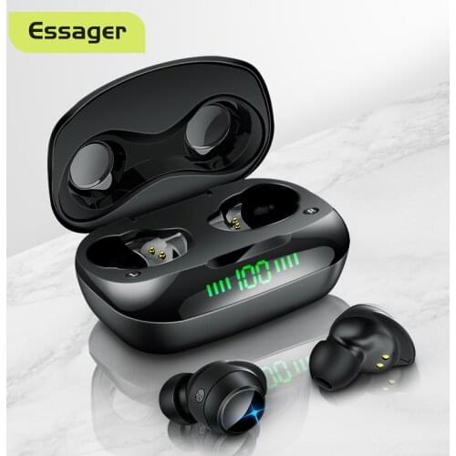 Essager T24 TWS Bluetooth 5.0 Headphones Stereo True Wireless Headset In Ear Handsfree Earphones Sport EarBuds For Mobile Phone