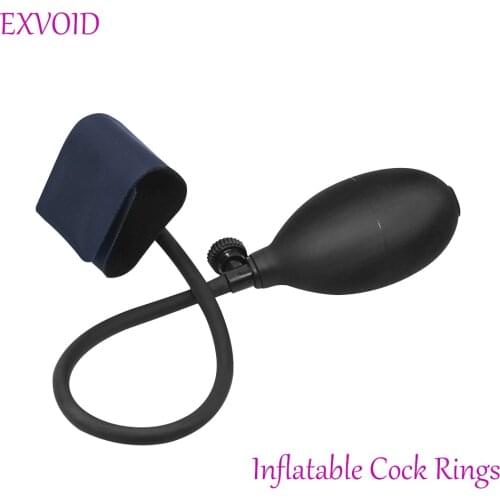 EXVOID Erection Penis Enlargemen Male Masturbation Strong Delay Ejaculation Scrotum Sleeve Penis Ring Pump Inflatable Cock Rings
