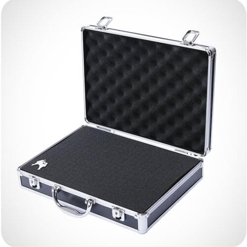 Igh quality aluminium tool case toolbox file storage Hard carry tool box Hand Gun Locking Pistol with foam lining 345*245*75MM