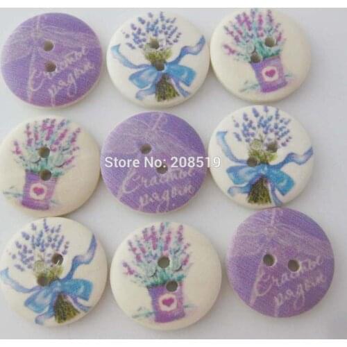 WBNAOV 120 pieces nature wood buttons scrapbooking decoration 20mm round sewing notions
