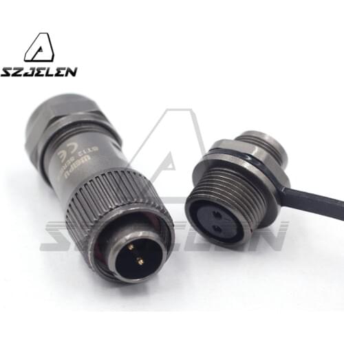 WEIPU ST12 series 2 pin Waterproof Connector LED Power Rear-nut Wire Connector Plug & Socket Male and Female IP67