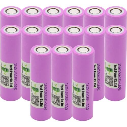 YECKPOWO INR18650 30Q battery li-ion batteries 10C rate high drain 30A 3.7V 3000mah rechargeable akkumulator / 18650 charger