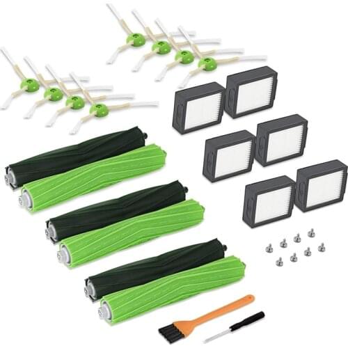 SANQ Replacement Parts for IRobot Roomba E5 E6 E7 I7 I7+ E5 E6 Vacuum Cleaner,Replenishment Kit Filter Rubber Brush Roller