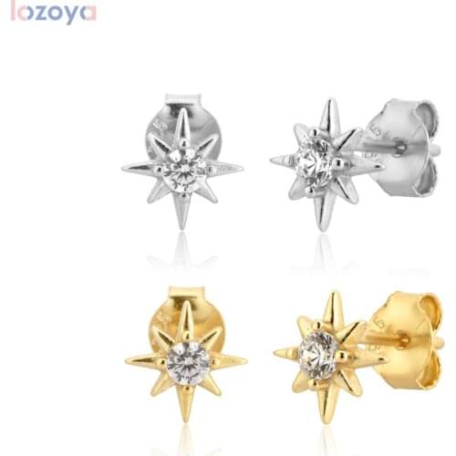 LOZOYA 925 Sterling Silver Snow Clips Women Flower Stud Earring Women Fashion Piercing Tiny Small Jewelry 2020 Pendiente