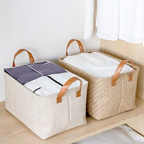 2pcs Laundry Baskets Foldable Storage Basket with Handles for Sundries Desktop Organizer Home Eco-Friendly Toys Storage Boxes