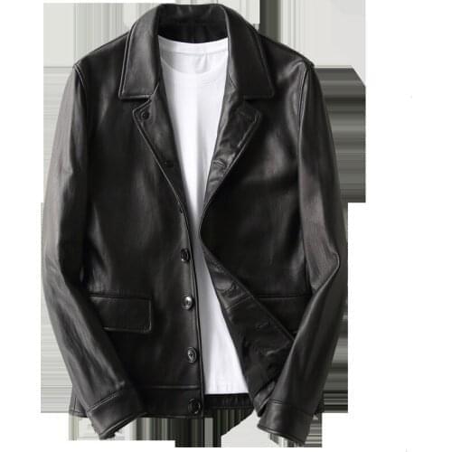 2020 Spring Autumn Genuine Leather Jacket Men Sheepskin Coat Blazer Leather Jackets Chaqueta Cuero Hombre KFS19M018 KJ2167