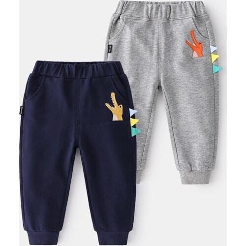 2021 Autumn Sweatpants Cartoon Boys Pants Trousers Kid Casual Mid Elastic Waist Pencil School Jean for A 2-8T Children Clothing