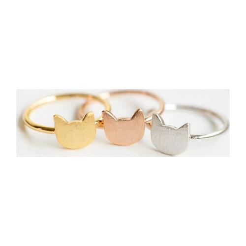 30pcs/Lot romantic ring Cartoon cat ring Cat shadow design ring cute kitty plate knuckle ring animal Female/women ring