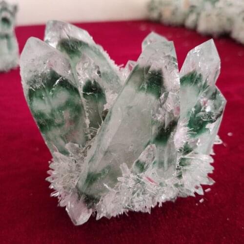 300-400g 1Pcs rare natural beautiful green crystal ghost phantom quartz crystal cluster specimen Feng Shui stone home decoration