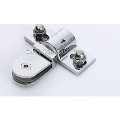 Brand New 4PCS Zinc Alloy/Stainless Steel Shower Glass Clamps Clips Rotation Door Pivot Hinges Polishing Finished
