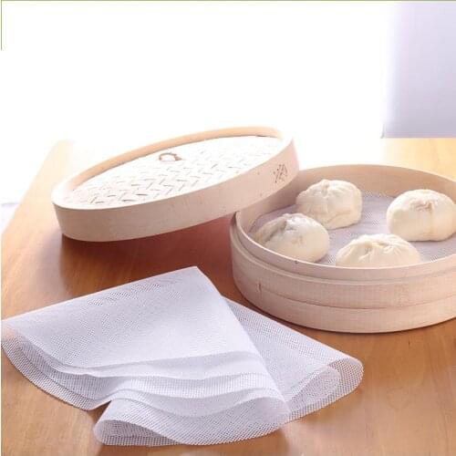 48cm/50cm Non-Stick Silicone Steamer Pad Sheet White Dim Sum Paper Home Restaurant Steamers Mat Kitchen Cooking Accessories