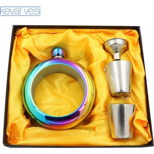 3.5Oz Colour Bracelet Hip Flask Set Gift Wine Whisky Flagon Stainless Steel Alcohol Bottle Wine Pocket Container Drinkware