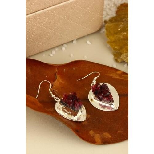 Dr Stone Natural Stone Women 'S Amethyst Micron silver plated Earrings Z121AR2 212168435