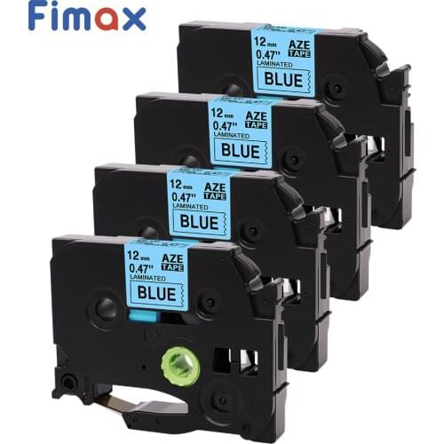Fimax 4 Pcs Compatible for Brother P touch Label Tape TZe531 TZ 531 12mm Black on Blue Tze Label Maker Brother Label Printer