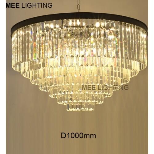 Good Qualtiy K9 Crystal Chandelier Modern Round clear Crystal Suspension Light drop Lustre for Home Decoration Hotel Project