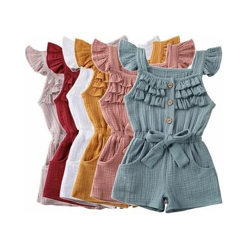 Pudcoco 2020 Newborn Kids Baby Girls Rompers Clothes Sleeveless Romper Jumpsuit One Piece Outfits