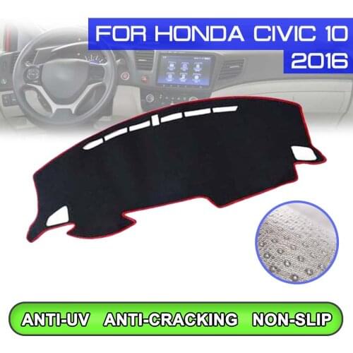 Car Dashboard Mat Anti-dirty Non-slip Dash Cover Mat UV Protection Shade Sticker for Honda Civic 10th 2016