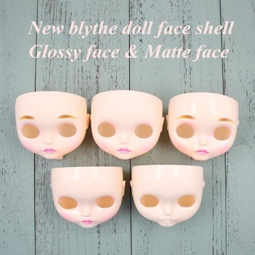 Blyth doll new faces factory blyth with or without makeup face Suitable for changing makeup white skin Glossy & matte face