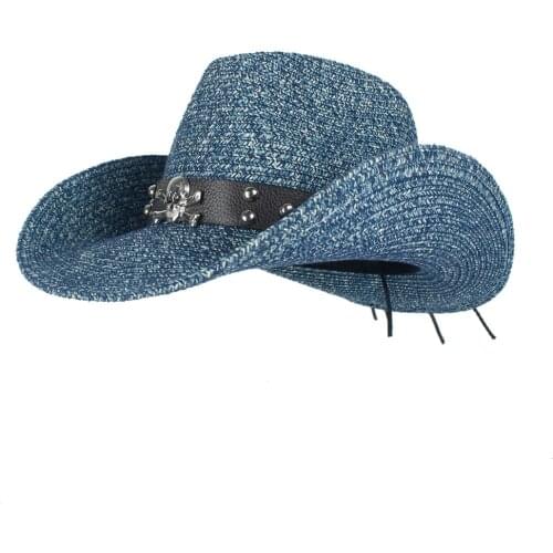 Summer Straw Women Men Hollow Western Cowboy Hat Sombrero Hombre Beach Cowgirl Jazz Sun Hat Size 57-59CM