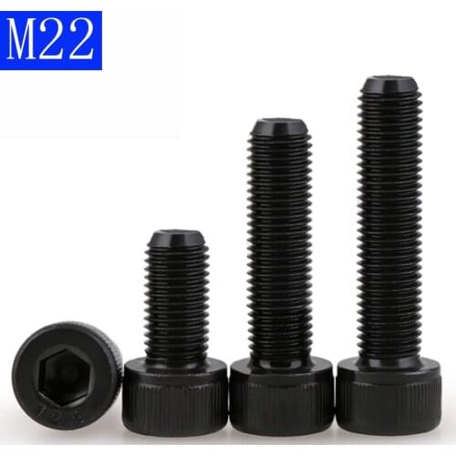 M22 - 2.5 Black 12.9 Grade Alloy Steel Allen Hex Socket Cap Head Screw DIN 912 Bolts 22mm