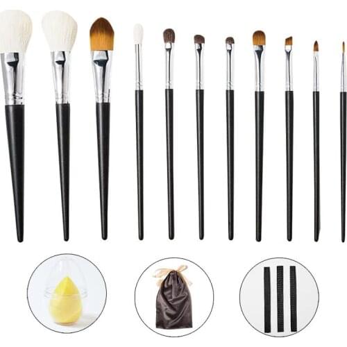 Shinedo 11 pcs Makeup Brushes Tool Set Cosmetic Powder Eye Shadow Foundation Blush Blending Beauty Make Up Brush Maquiagem