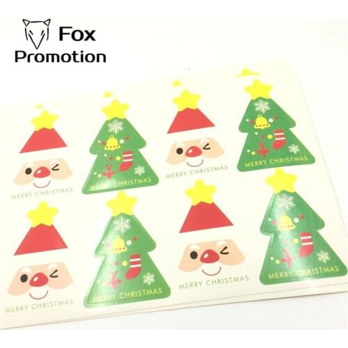 80pc DIY Santa Claus Merry Christmas Party Decoration Sticker New Year Party Supplies Gift Package Sticker High Quality 38x54mm