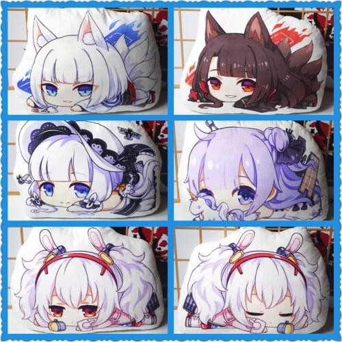 Anime Azur Lane pillow toy Laffey Akagi Kaga figure plush stuffed doll double sided pillowcase pillow toy gift 42cm