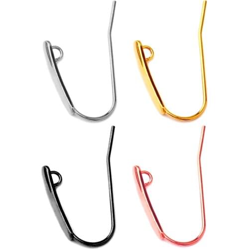 20pcs Stainless Steel Earring 4 Colors 12*24MM Simple Ear Hook Wires Women DIY Jewelry Making Findings&Components Accessories