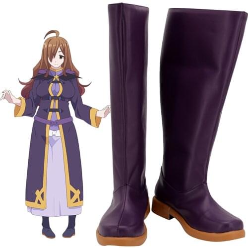 KonoSuba Kono Subarashii Sekai ni Shukufuku wo Wiz Cosplay Boots Purple Shoes Ice Witch Wiz Boots Custom Made Any Size
