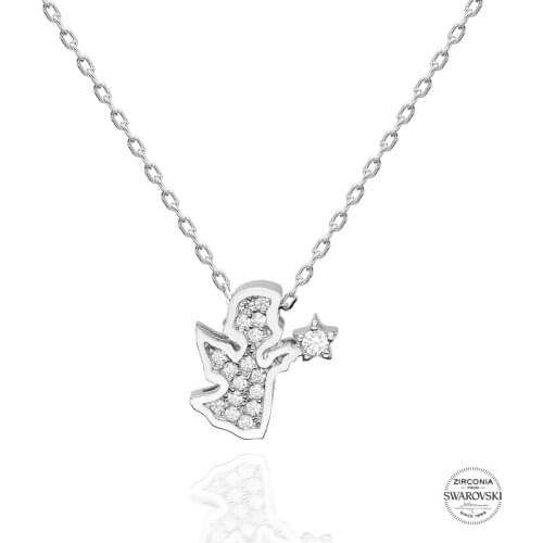 Silver 925 Sterling Swarovski Zirconia Stone Fairy Necklace