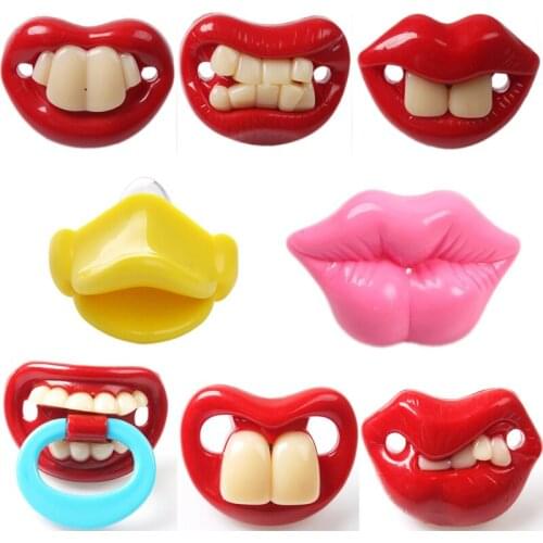 Baby Pacifier Care New Arrival Top Silicone Funny Nipple Dummy Baby Soother Joke Prank Toddler Pacy Orthodontic Nipples Teether