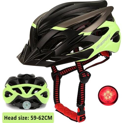 BATFOX helmet bike bicycle mtb Road Mountain Bicycle Helmet with Light Riding Cycling Helmets capacete ciclismo ultralight 250g