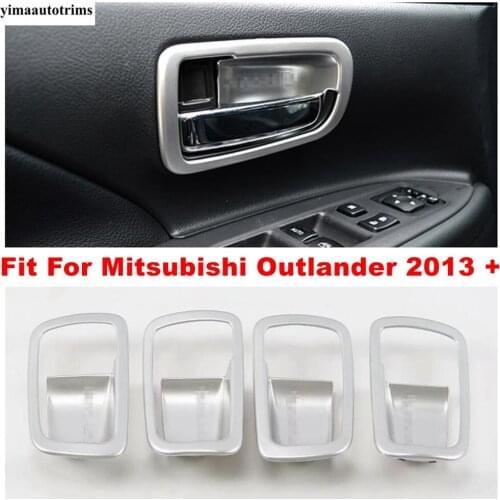 Inner Car Door Pull Doorknob Handle Hand-clasping Bowl Frame Decoration Cover Trim Fit For Mitsubishi Outlander 2013 - 2019 ABS